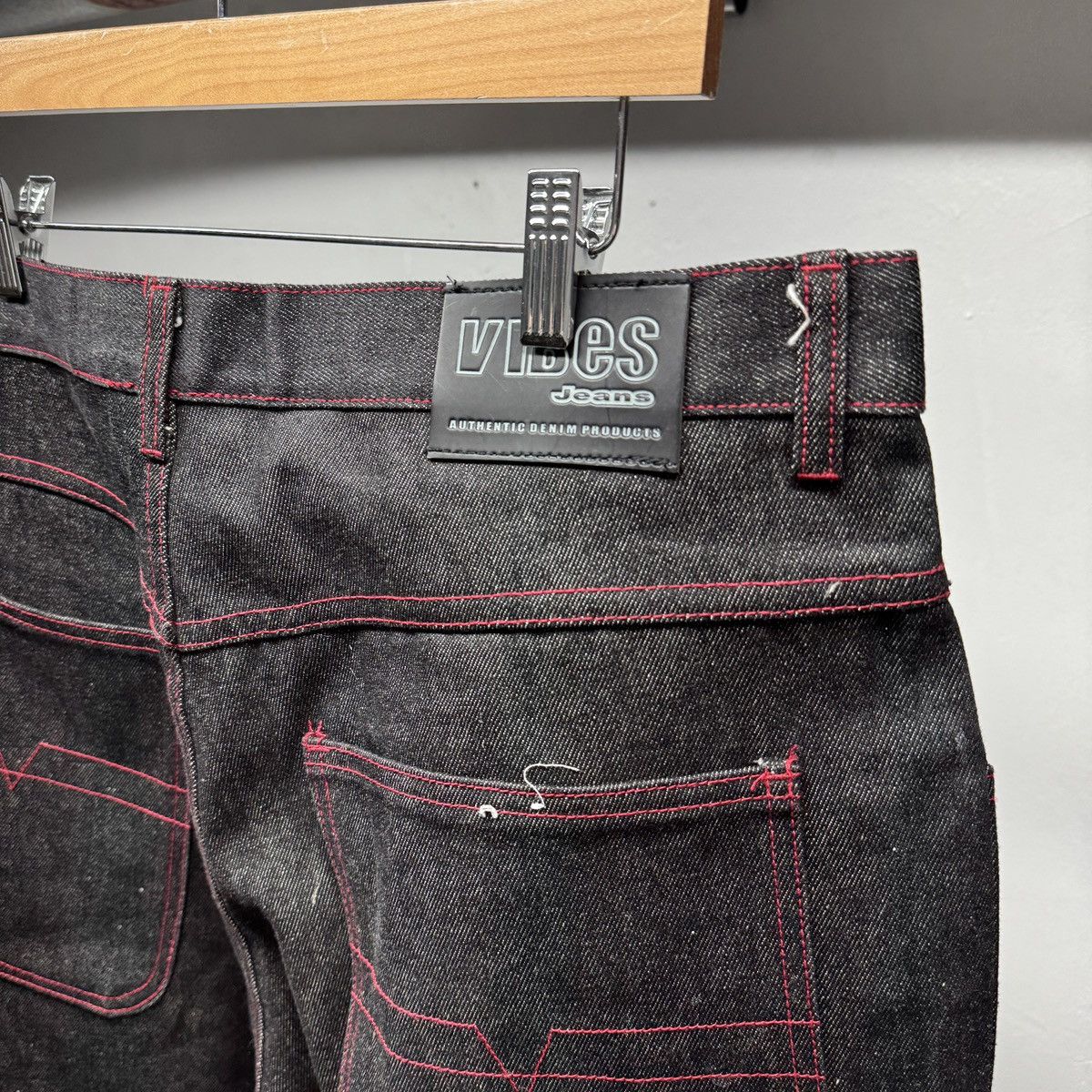 Vintage Y2K Black Raw Denim Baggy Wide Leg Skater Jeans JNCO Grunge Size US 36 / EU 52 - 4 Thumbnail