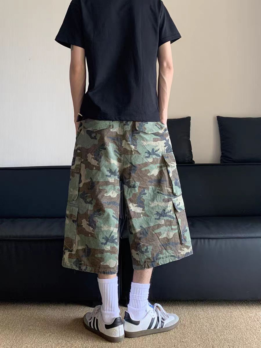 Japanese Brand × Vintage Vintage multi-pocket baggy straight camo work shorts Size US 32 / EU 48 - 4 Thumbnail
