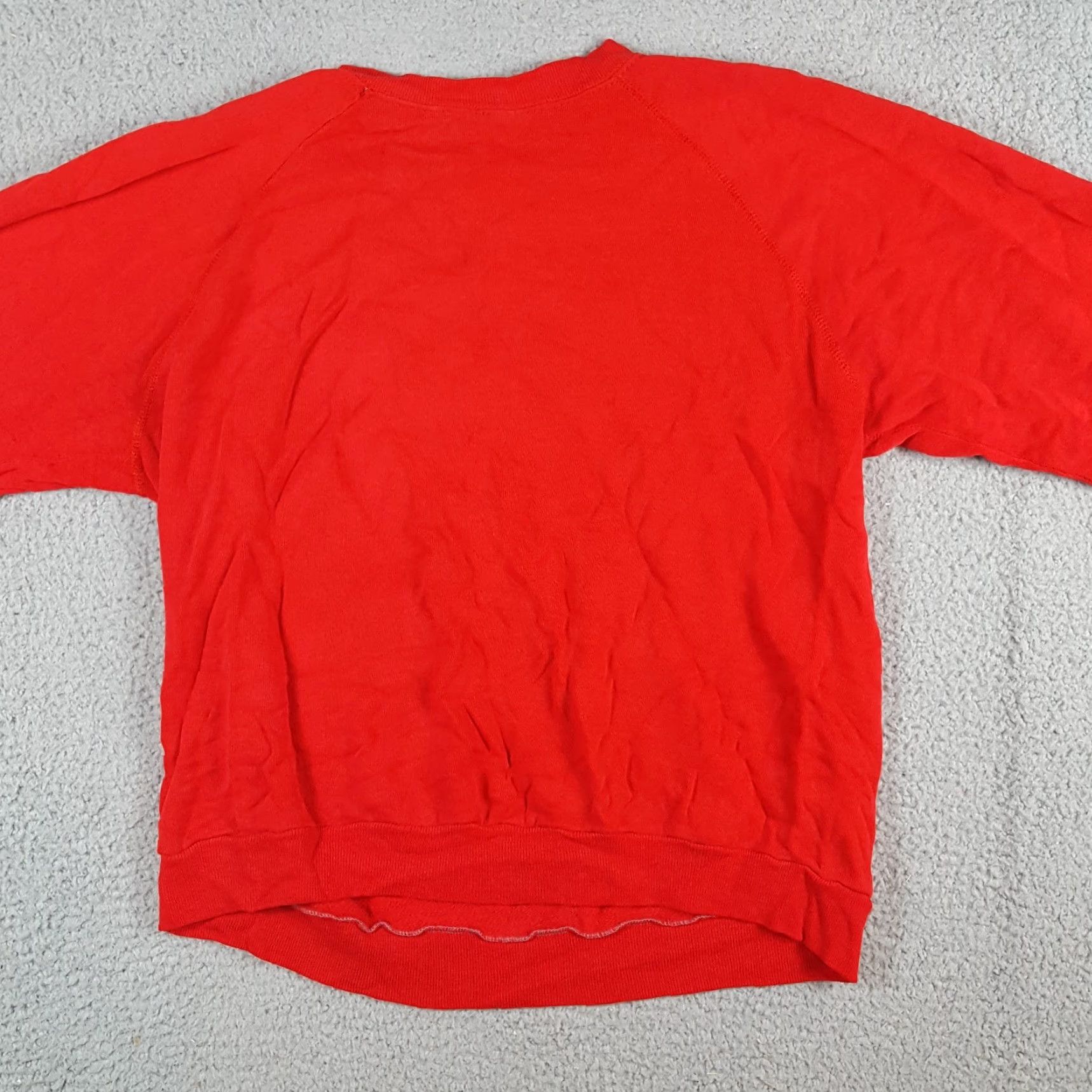 Vintage VINTAGE Grunge Distressed Raglan Sweatshirt Skater Pullover Crewneck Size L Red 80s 90s College Skateboarding Mens Sweatshirt Size US L / EU 52-54 / 3 - 4 Thumbnail