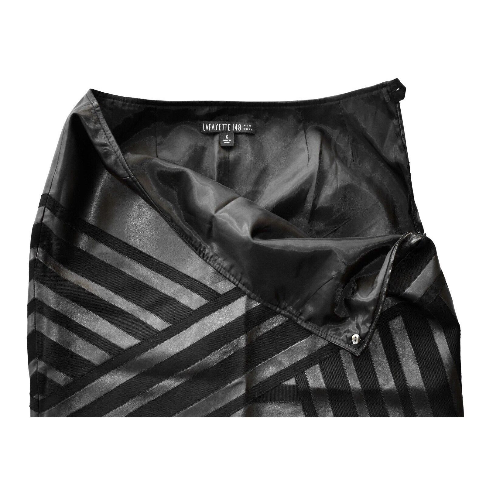 Lafayette 148 LAFAYETTE 148 NEW YORK Black Leather Pencil Skirt Sz 6 $598 Size 28" / US 6 / IT 42 - 3 Thumbnail