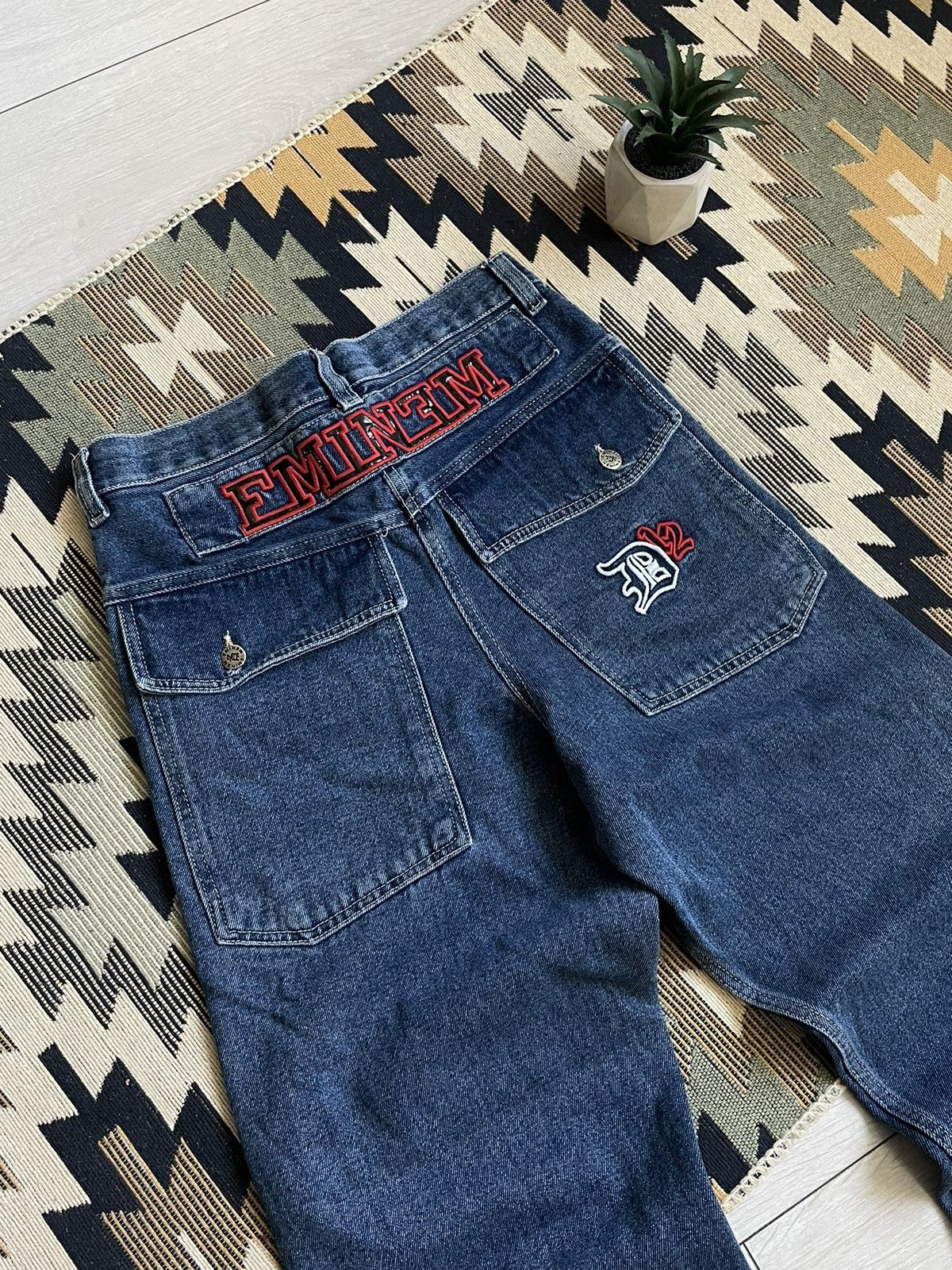 JNCO Vintage Eminem USA Rap Big Logo Denim Jeans Size US 30 / EU 46 - 7 Thumbnail