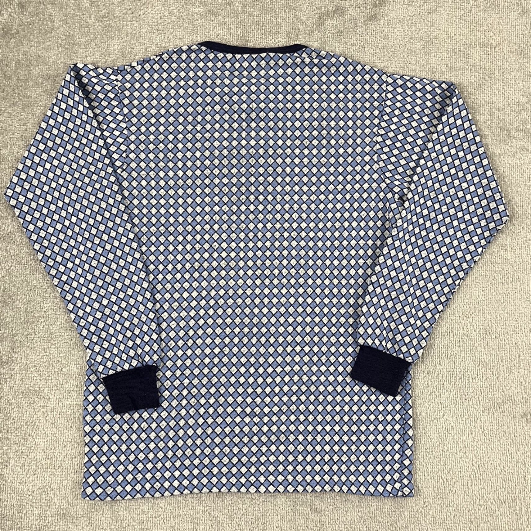 Vintage VTG TownCraft Pennys Shirt Men Large Blue Geometric Henley Long Sleeve Skate 90s Size US L / EU 52-54 / 3 - 7 Thumbnail