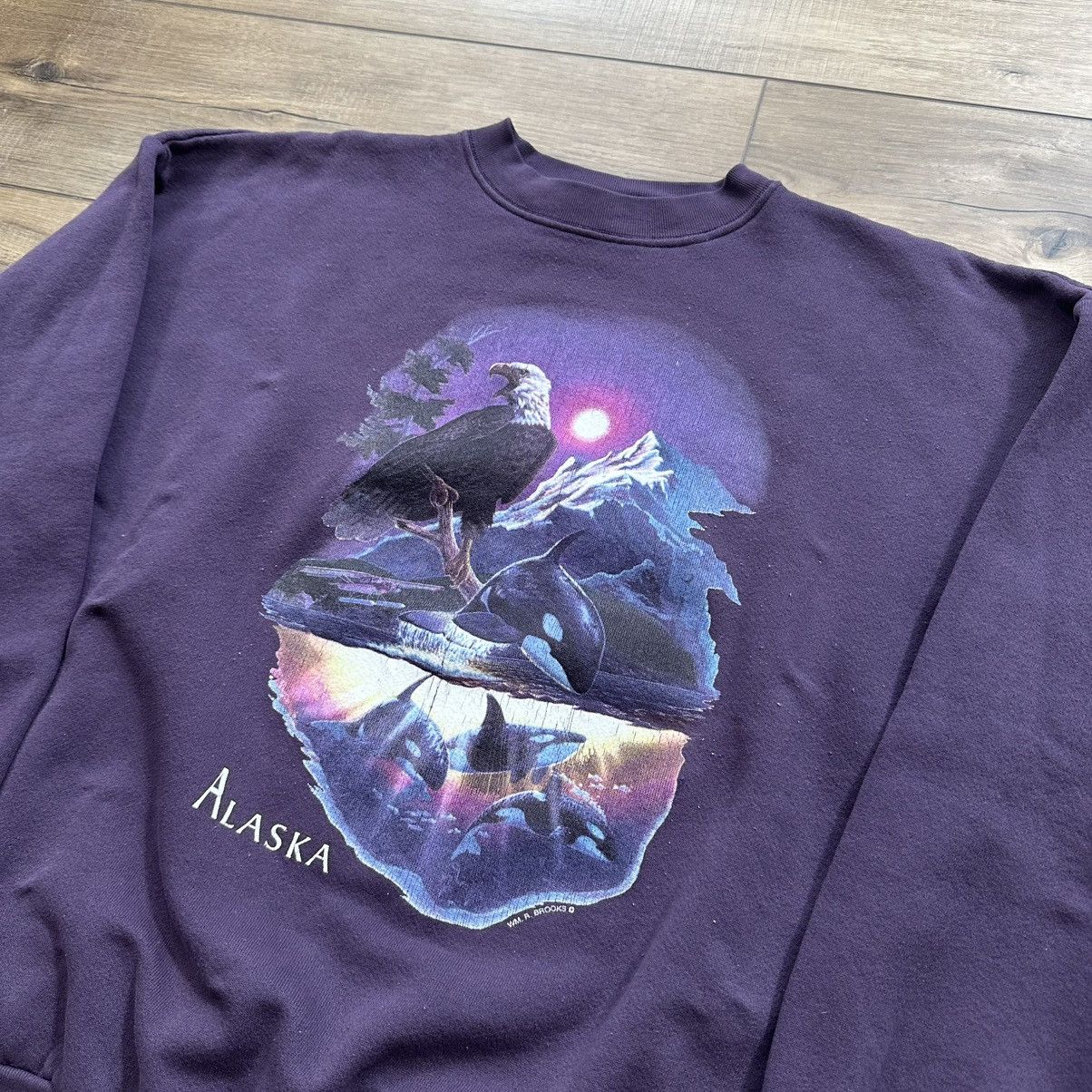 Tultex Vintage 90s Alaska Wildlife Nature Crewneck Sweatshirt Size US XL / EU 56 / 4 - 4 Thumbnail