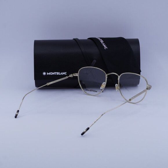 Montblanc Montblanc MB0111O 002 Eyeglasses Gold 49mm Aviator Frame Size ONE SIZE - 11 Thumbnail