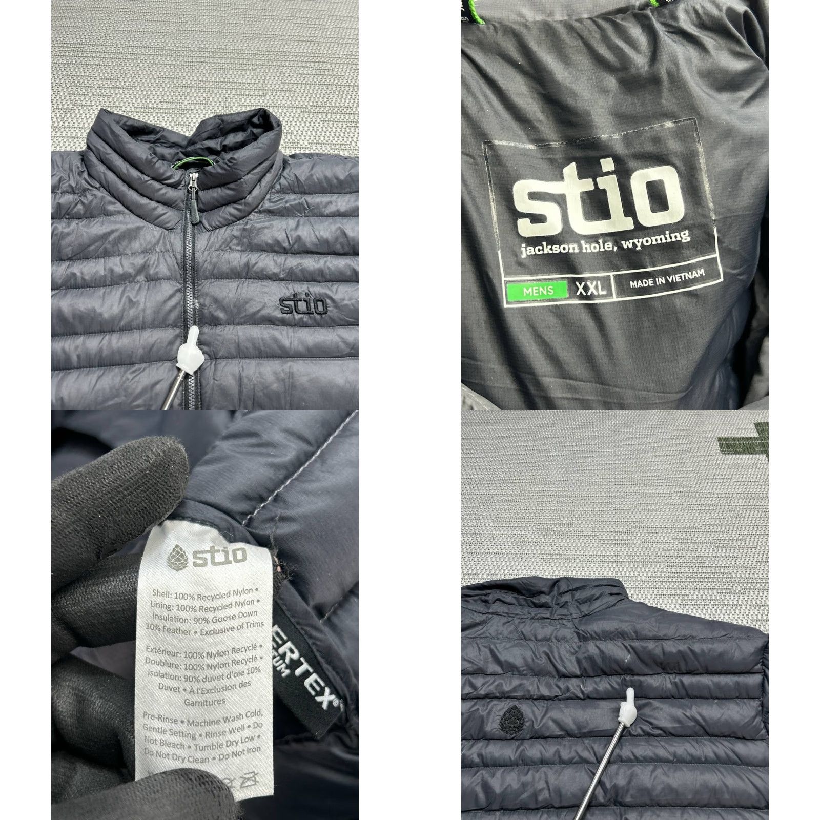 Vintage Stio Pinion Down Sweater Jacket Mens XXL Black Nylon Abrasion Resistant Full Zip Size US XXL / EU 58 / 5 - 8 Thumbnail