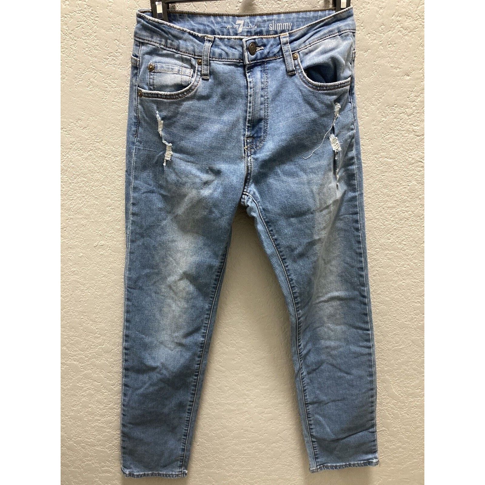 7 For All Mankind 7 FOR ALL MANKIND SLIMMY Denim Jeans Boy Size 16 Distressed Size 38" / US 16 / IT 52 - 1 Thumbnail