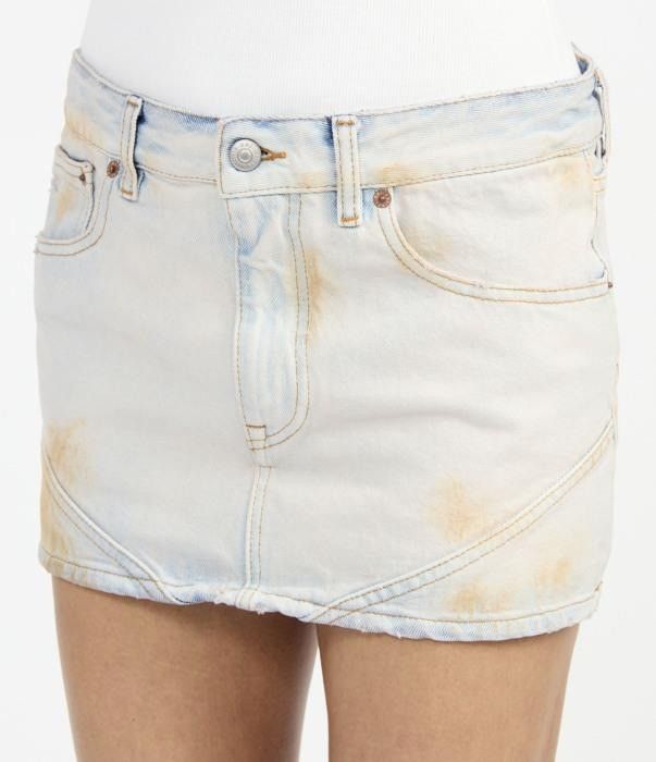 Maison Margiela o1bcso1str0526 MM6 Denim Skirt in Light Blue Size 24" / US 00 / IT 34 - 3 Thumbnail
