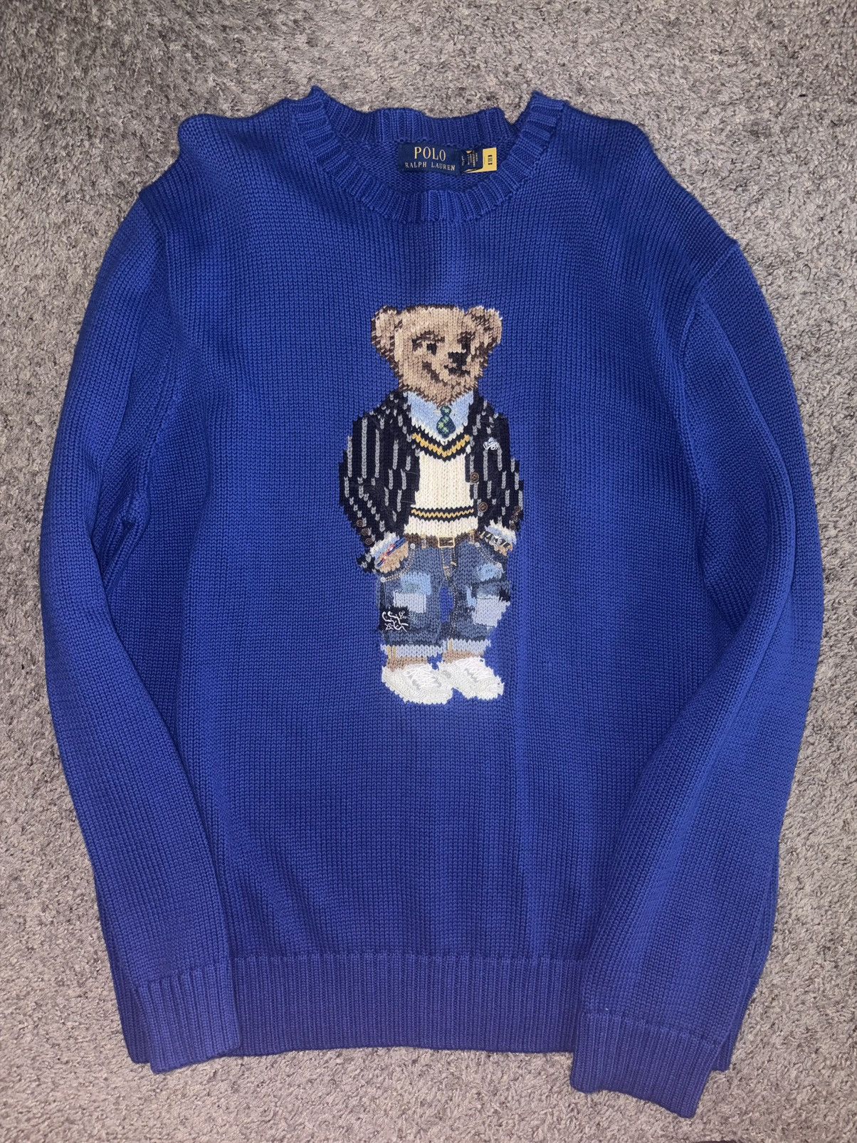 Polo Ralph Lauren Polo Ralph Lauren Bear Sweater Knit Blue Size US L / EU 52-54 / 3 - 1 Thumbnail