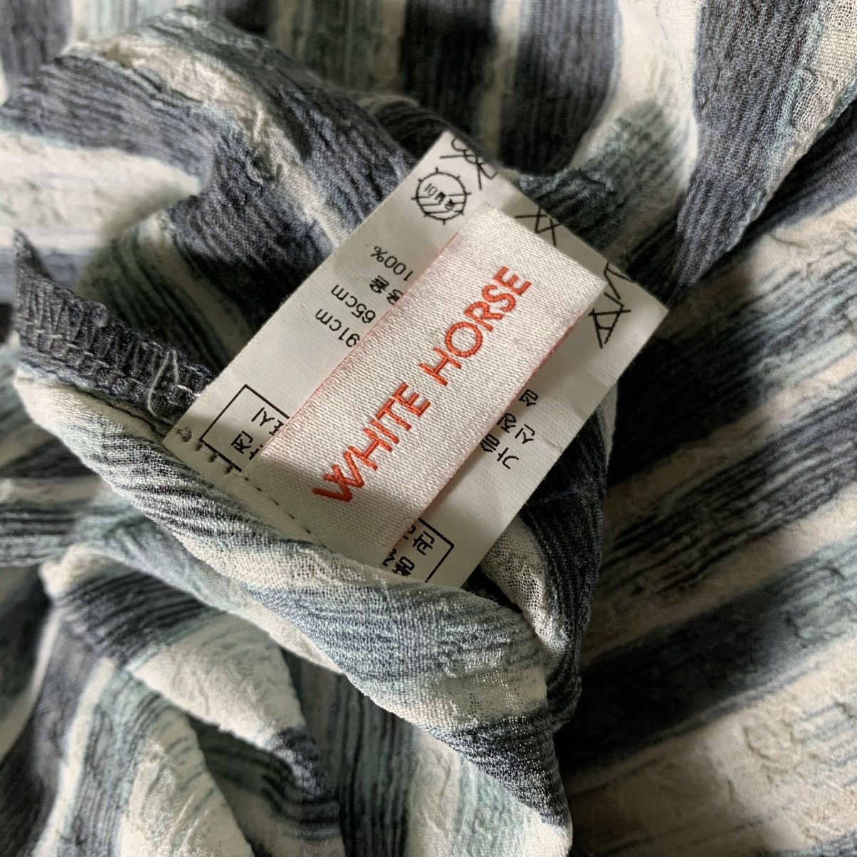 Japanese Brand Vtg 90s White Horse Pleast Black White Teal Stripe High Neck Size L / US 10 / IT 46 - 4 Thumbnail