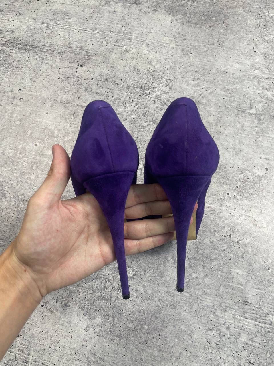 Giuseppe Zanotti Giuseppe Zanotti Purple Suede Peep Toe Pumps Heels Y2K Size US 9 / IT 39 - 4 Thumbnail