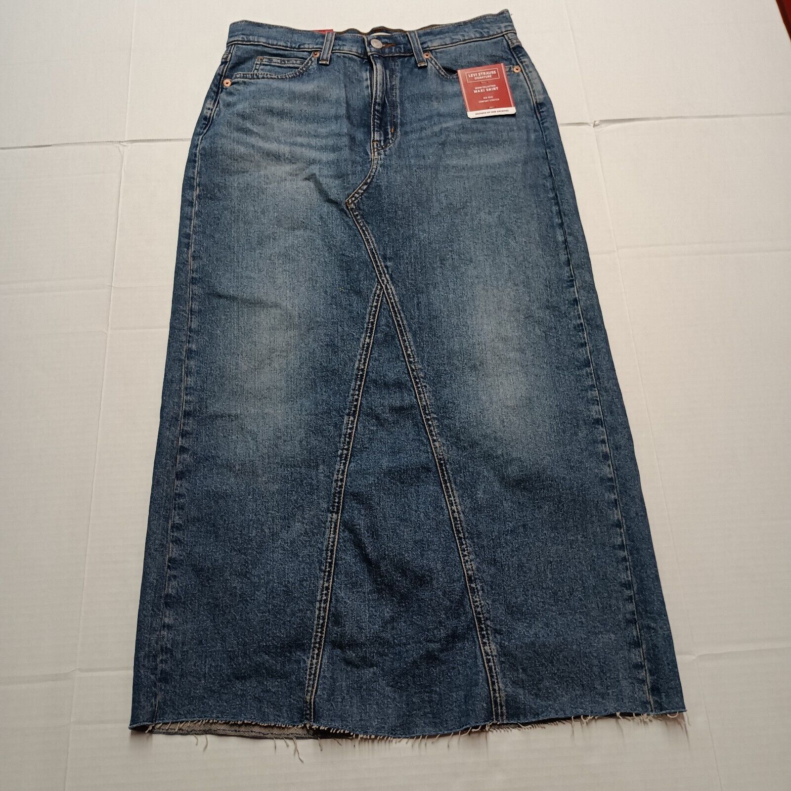 Levi's Levi Strauss Signature Mid Rise Blue Maxi Skirt Size 6 W28 Size 28" / US 6 / IT 42 - 10 Thumbnail