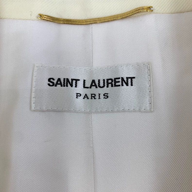 Saint Laurent Paris Saint Laurent Paris Beige wool lapel double-breasted long- Size US XXS / EU 40 - 5 Thumbnail