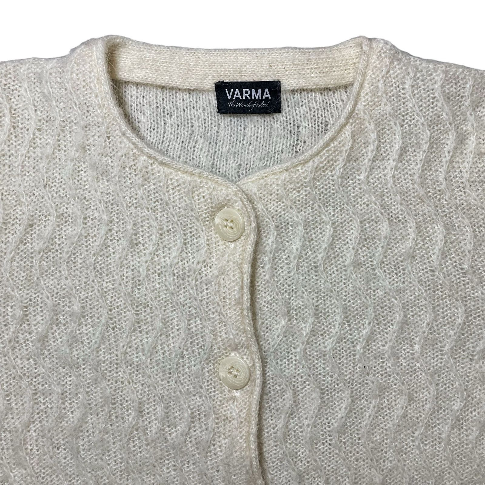 Other Varma Icelandic Wool Knit Cardigan Sweater Cream Gray Small Size S / US 4 / IT 40 - 2 Thumbnail