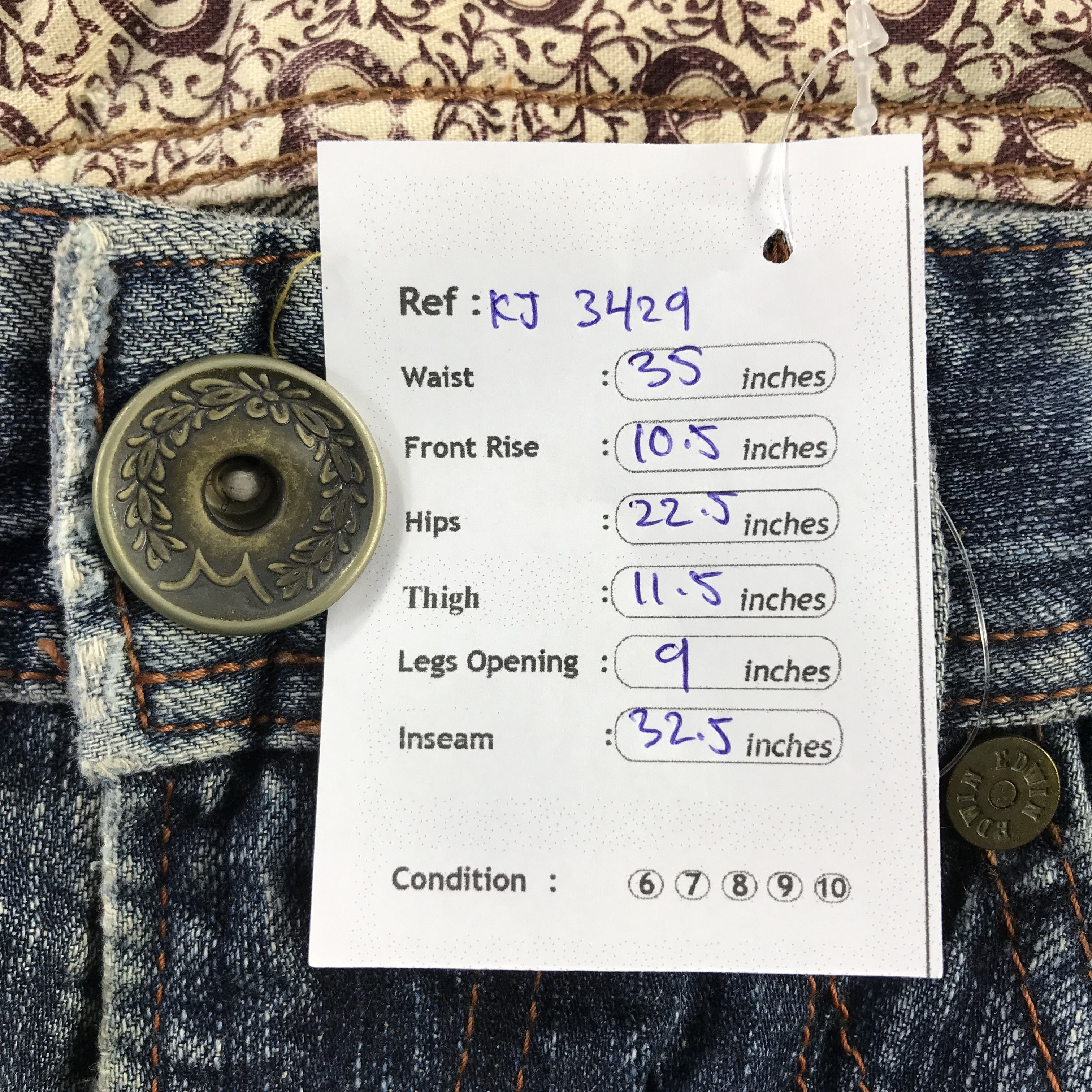Edwin Edwin 503 Blue Trip Jeans Distress Faded Blue Denim KJ3429 Size US 32 / EU 48 - 13 Thumbnail