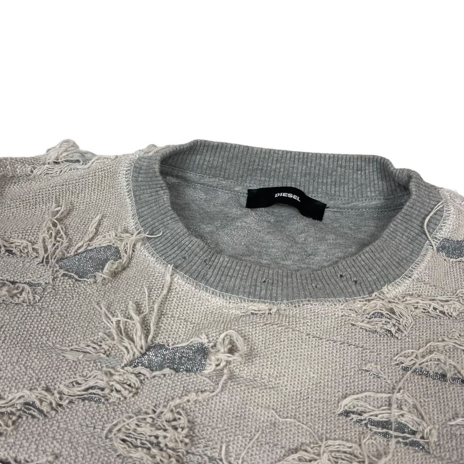 Diesel Diesel FELPA Women's Gray Crew Neck Ripped Sweatshirt Size M / US 6-8 / IT 42-44 - 5 Thumbnail