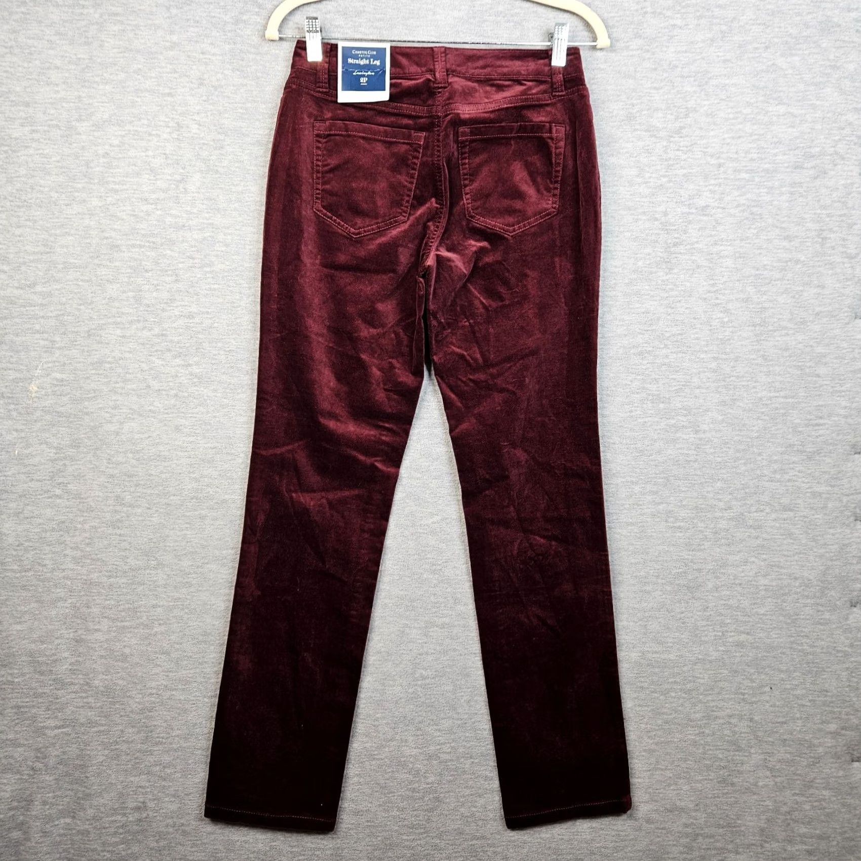 Charter Club Charter Club Straight Leg Velvet Pants Sz 2P NEW Red Slimming Casual Shirt/Chino style with Button accents Womens Size 26" / US 2 / IT 38 - 2 Thumbnail