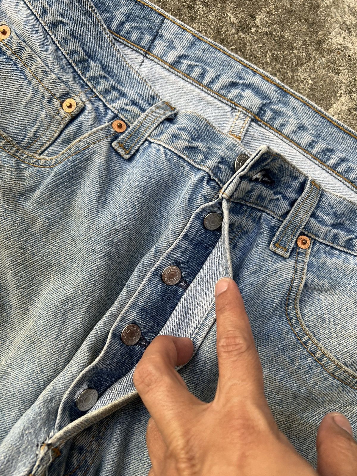 Levi's Vintage 90’s Levi’s 501xx Faded Distressed Mud Wash Jean#USA Size US 32 / EU 48 - 15 Thumbnail