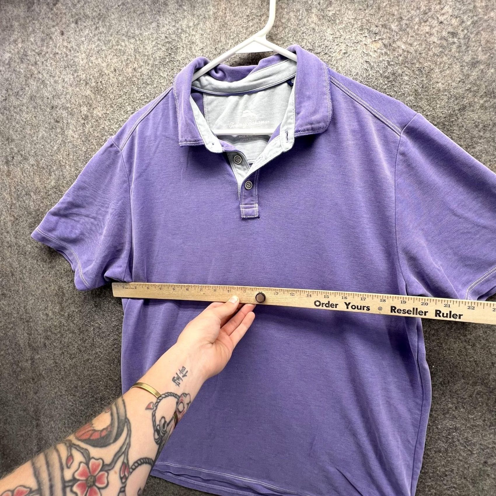 Tommy Bahama Tommy Bahama Polo Shirt Mens Large Purple Solid Tencel Blend Tagless Casual Shirt Size US L / EU 52-54 / 3 - 3 Thumbnail