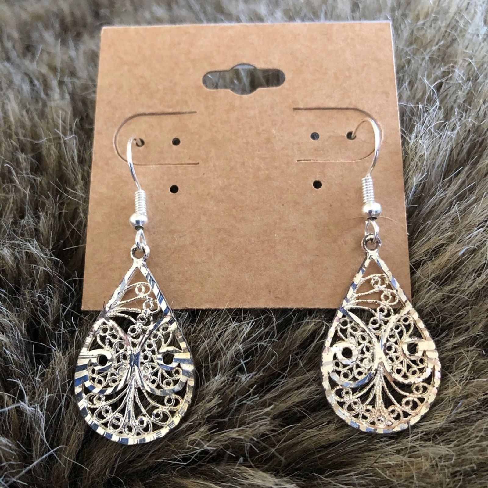 Vintage Vintage 925 diamond cut filigree disc earrings Size ONE SIZE - 1 Thumbnail