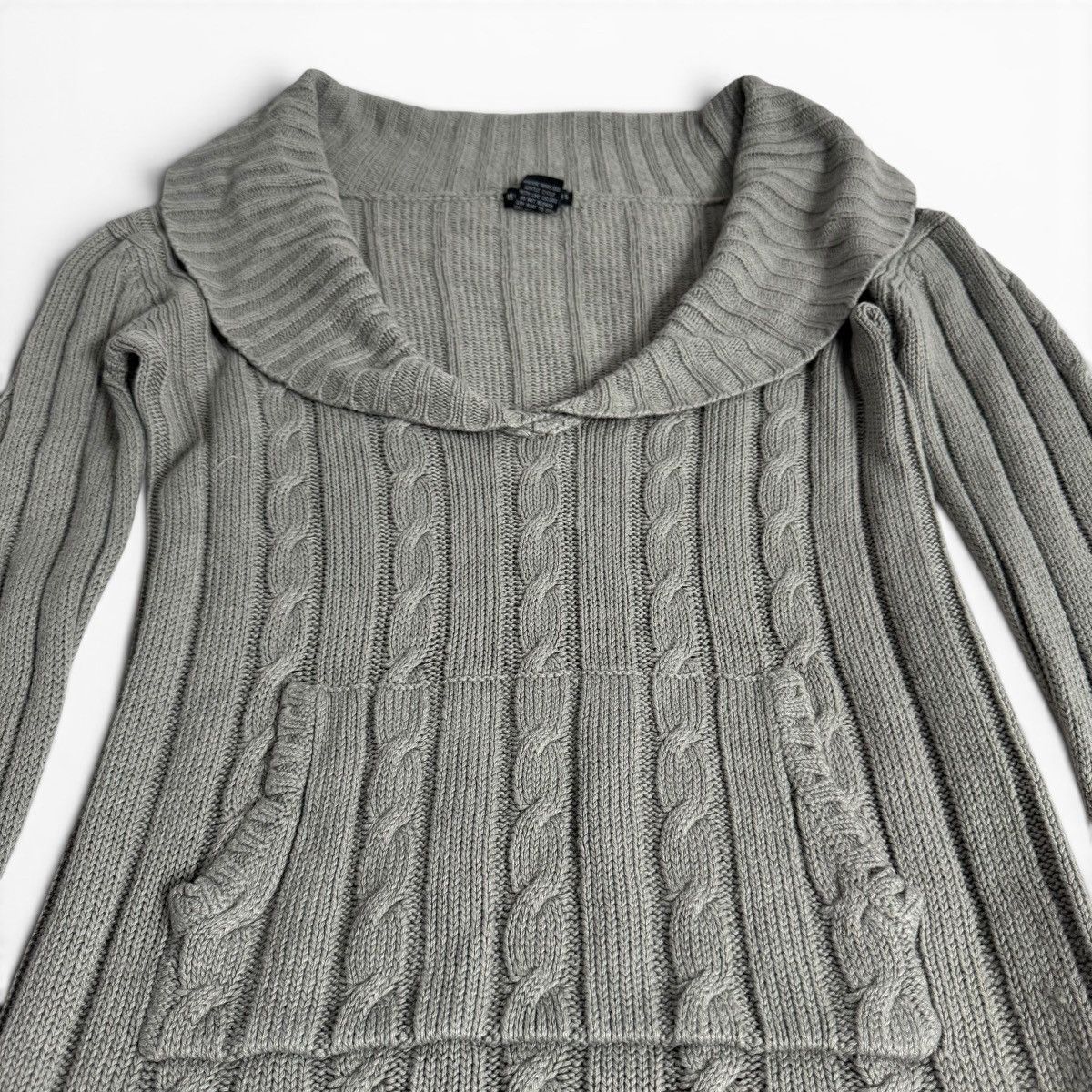 Other Vintage American Attitudes Grey Cable Knit Sweater Size S / US 4 / IT 40 - 3 Thumbnail