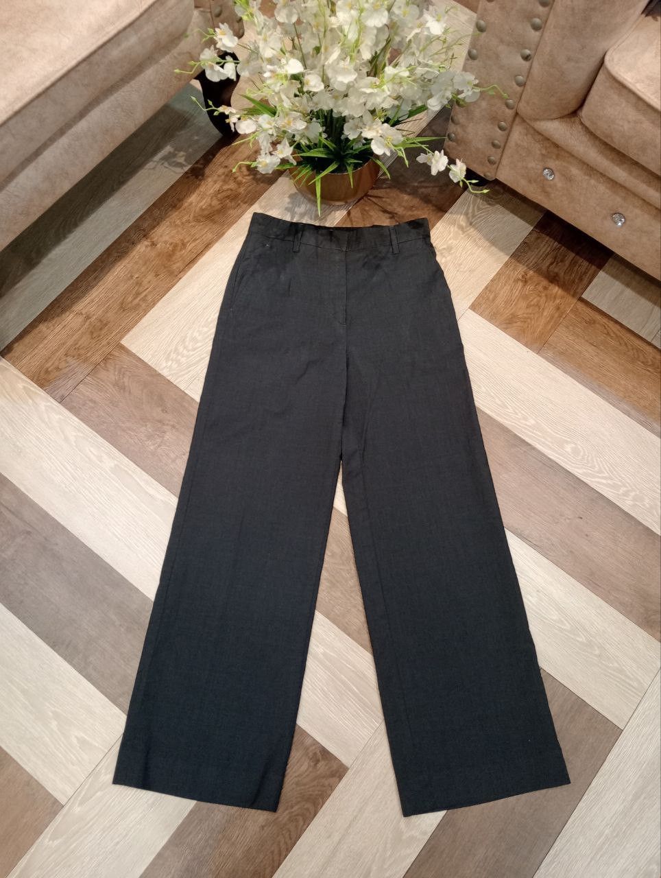 Prada PRADA MILANO WIDE LEG PANTS - SIZE 36 DARK GREY Size 25" / US 0 / IT 36 - 1 Thumbnail
