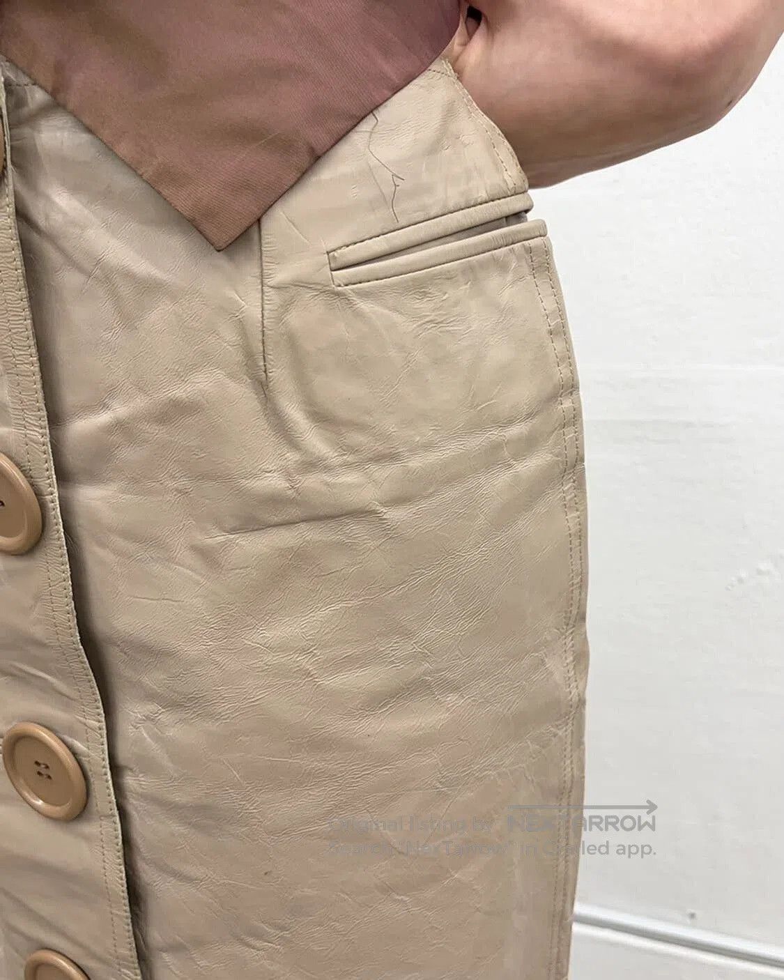 Vintage Vintage Leather Skirt. Size 33" - 4 Thumbnail