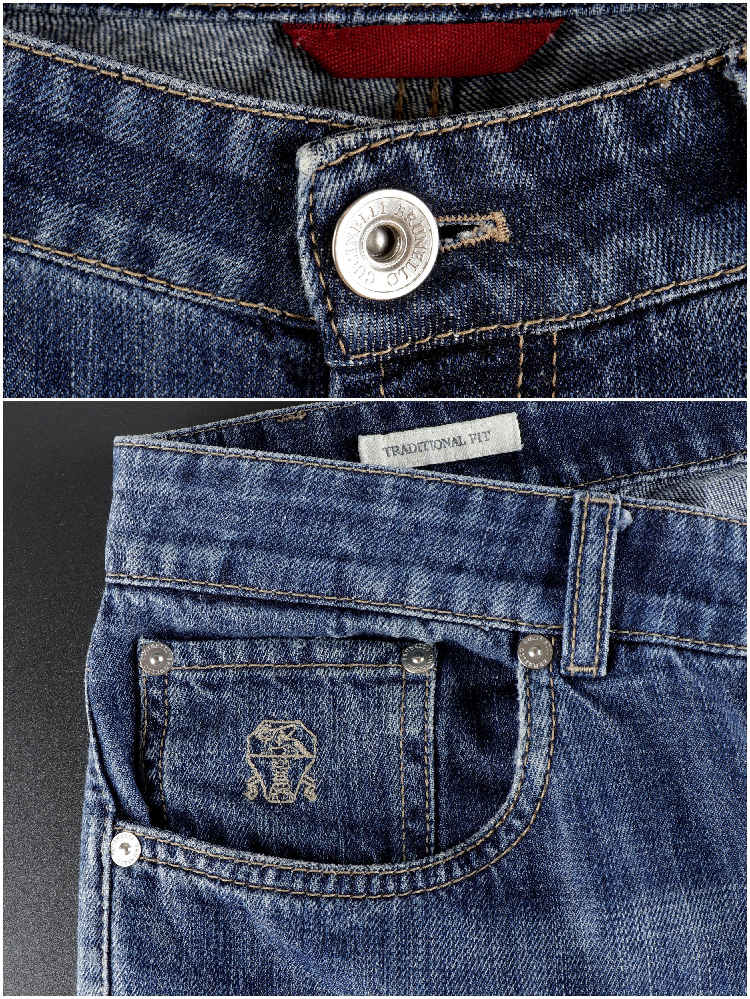 Brunello Cucinelli BRUNELLO CUCINELLI Size IT48 Navy Blue Denim Cotton Jeans Size US 32 / EU 48 - 2 Thumbnail