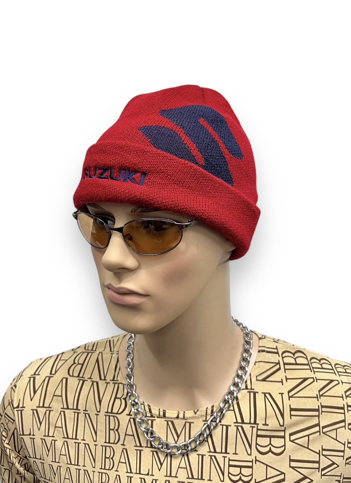 Japanese Brand 🔥Vintage SUZUKI JAPAN Embroidered Spell-Out Big Logo Beanie Size ONE SIZE - 1 Thumbnail