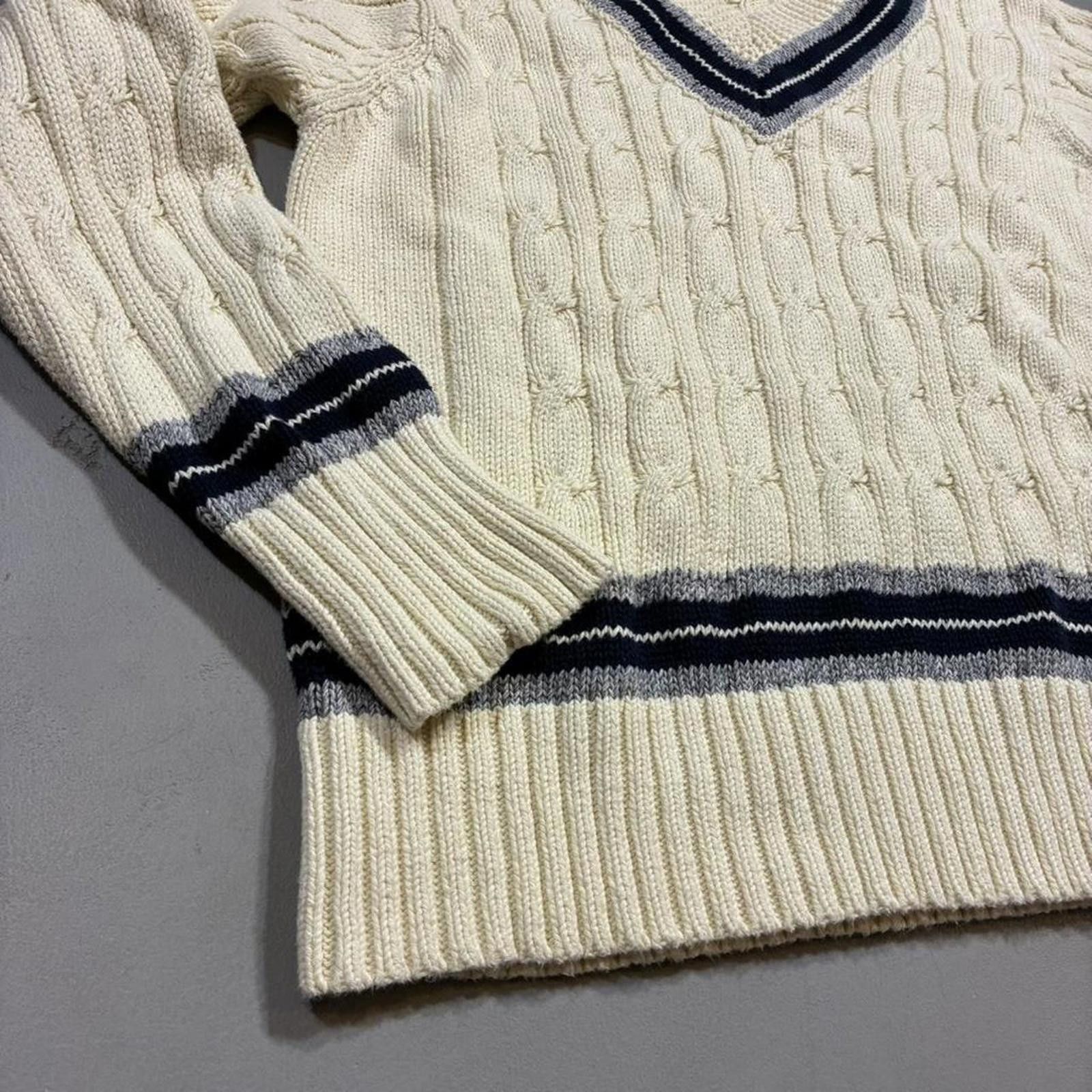 Other Vintage Heavyweight Knit Cricket Sweater ~ 100% Peru Cotton Size US XL / EU 56 / 4 - 5 Thumbnail
