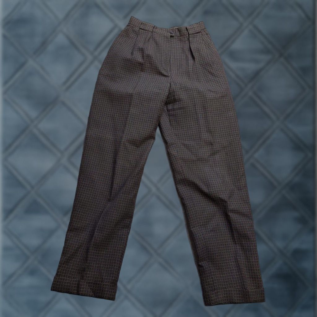 Jones New York VINTAGE Jones New York Pants Womens 4 Brown Wool Pleated Checkered Dress Trousers USA Dress Pants Womens 4 Brown Wool Pleated Checkered Size 27" / US 4 / IT 40 - 1 Thumbnail