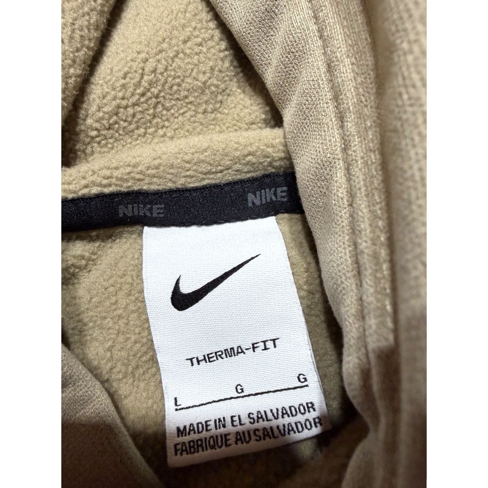Nike Nike Mens Hoodie Pullover L Desert Tan / Beige Therma Fit Fleece Hooded Sweatshirt Winter Spring Fall Sportswear Size US L / EU 52-54 / 3 - 4 Thumbnail