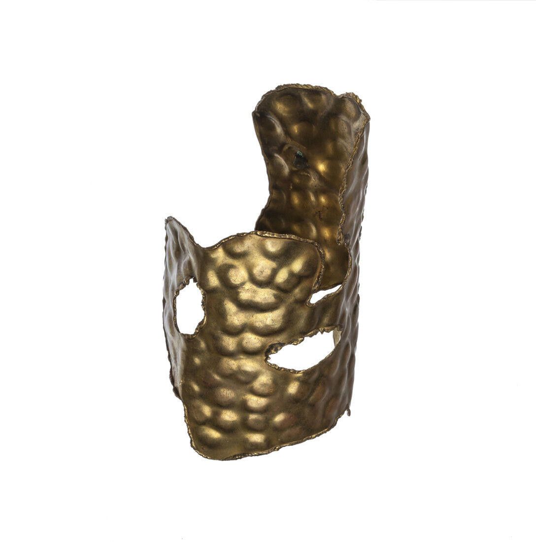 Designer Huge Brutalist Brass Handmade Statement Cuff Bracelet Size ONE SIZE - 2 Thumbnail