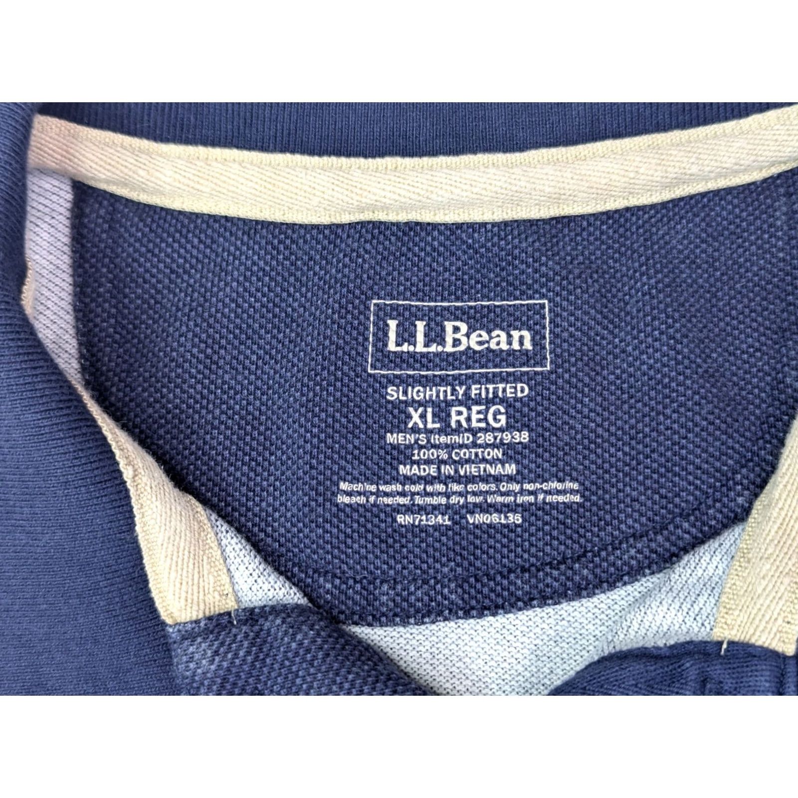 Vintage LL Bean Polo Shirt Men XL Reg Short Sleeve 100% Cotton Blue Polo Shirt Classic Preppy Shirt Size US XL / EU 56 / 4 - 3 Thumbnail