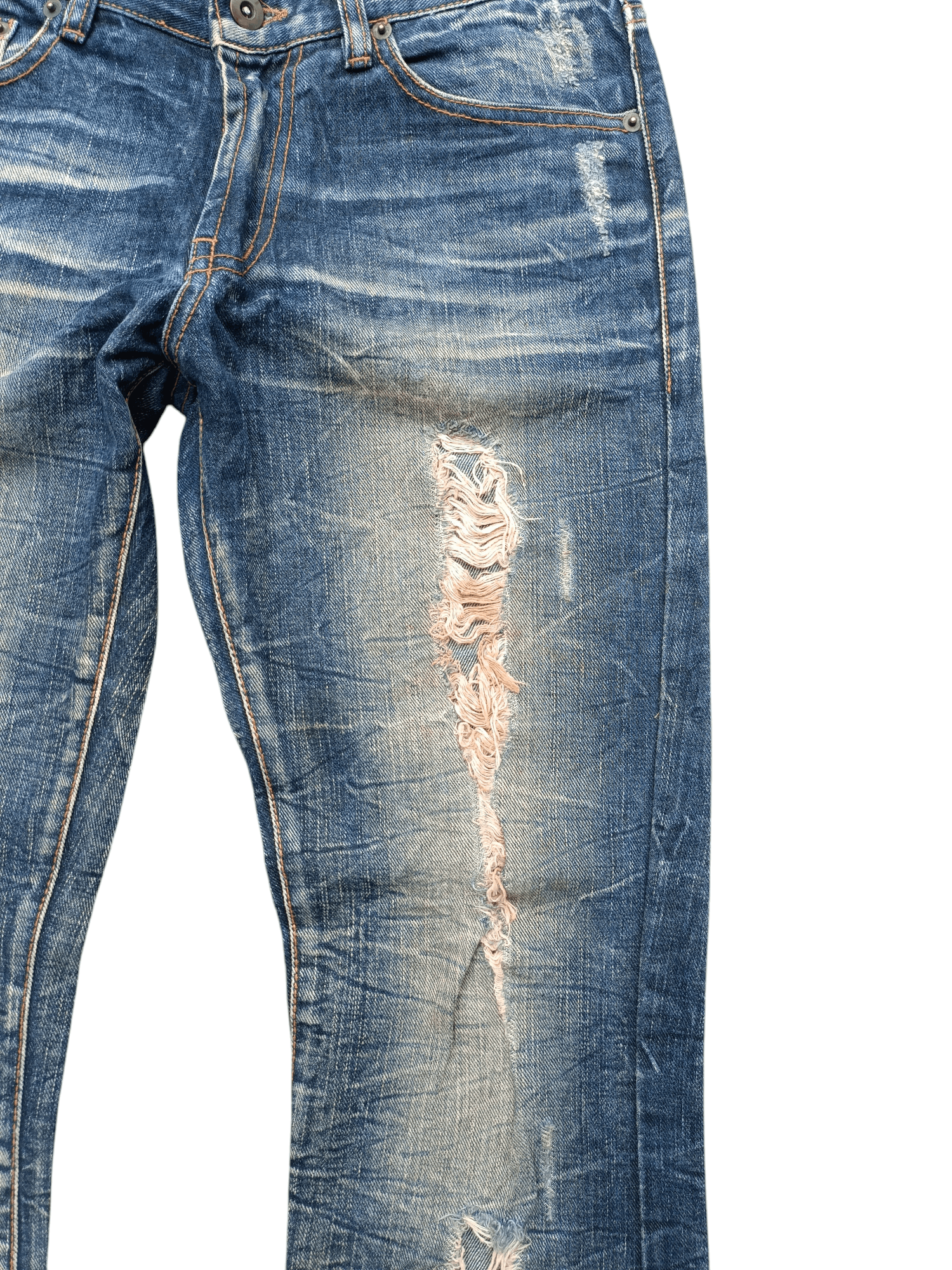 Japanese Brand Flared Bootcut Distressed Whiskers Japanese Brand GOA Denim Size US 30 / EU 46 - 15 Thumbnail