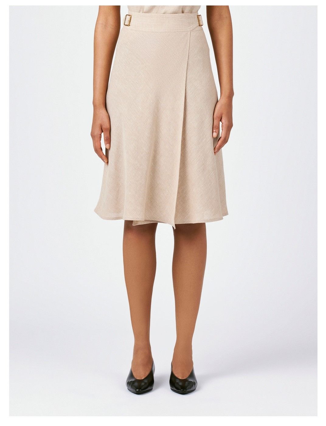 Loro Piana o1srvl11e0825 FAO5974 Irene Midi Skirt in Beige Size 26" / US 2 / IT 38 - 4 Thumbnail