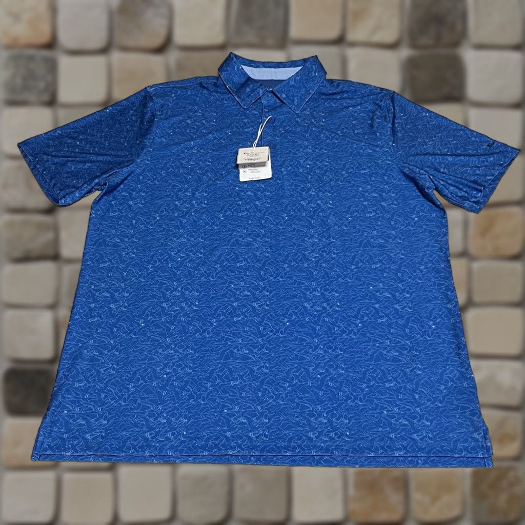 Ben Sherman Ben Sherman Sport Golf Polo Shirt Mens Medium Blue All Over Print Birds NWT Size US M / EU 48-50 / 2 - 1 Thumbnail