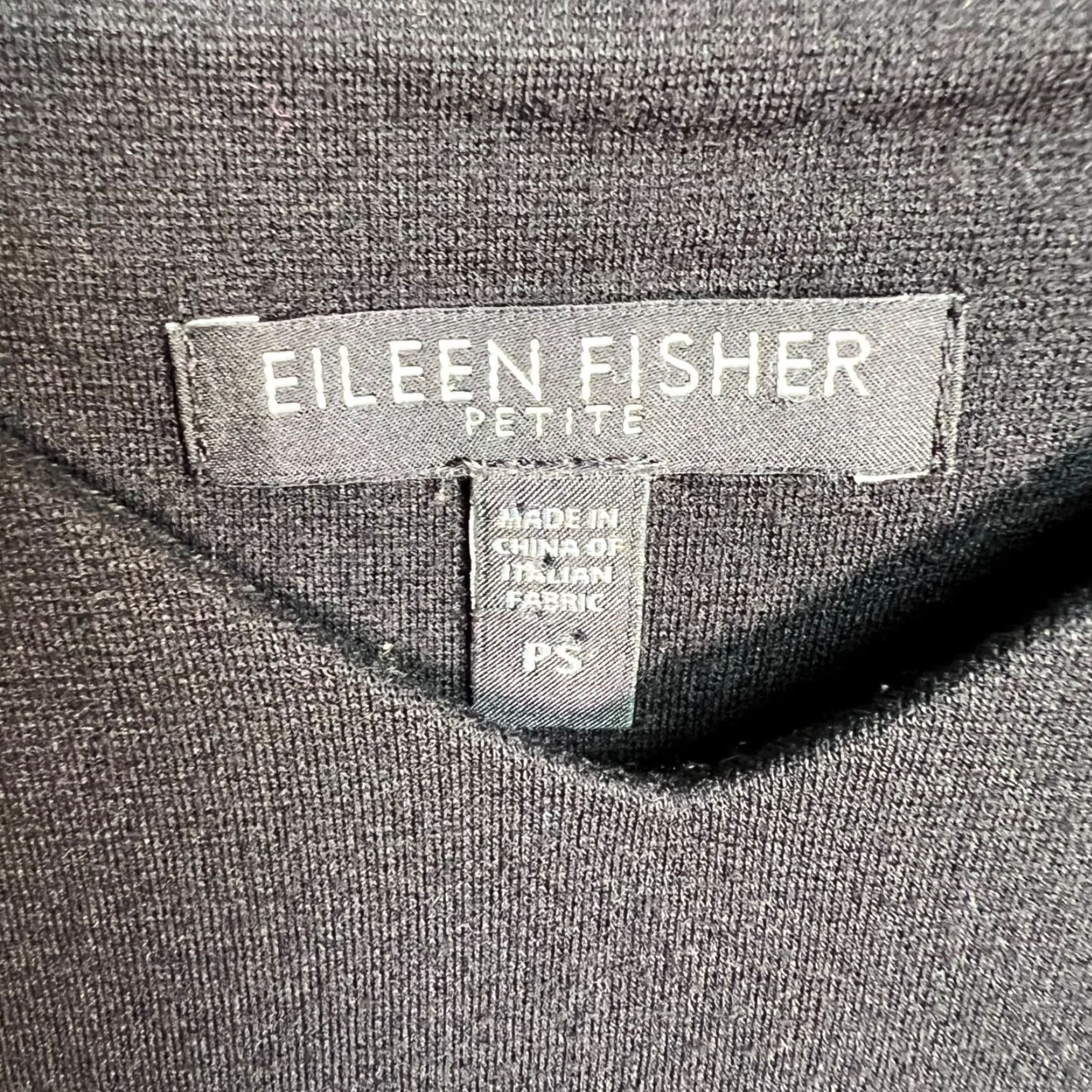 Eileen Fisher VINTAGE Eileen Fisher Dress Sheath Dress Sleeveless V-Neck Knee Length Petite Small PS Black Womens Size S / US 4 / IT 40 - 3 Thumbnail