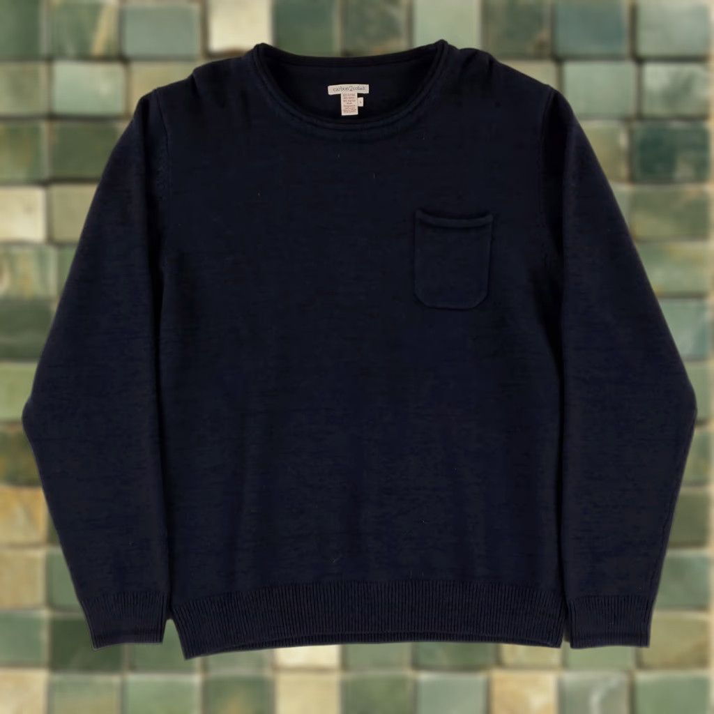 Carbon2Cobalt Carbon 2 Cobalt Roll Neck Sweater Cotton Nylon Wool Blend Navy Blue Mens L Size US L / EU 52-54 / 3 - 1 Thumbnail