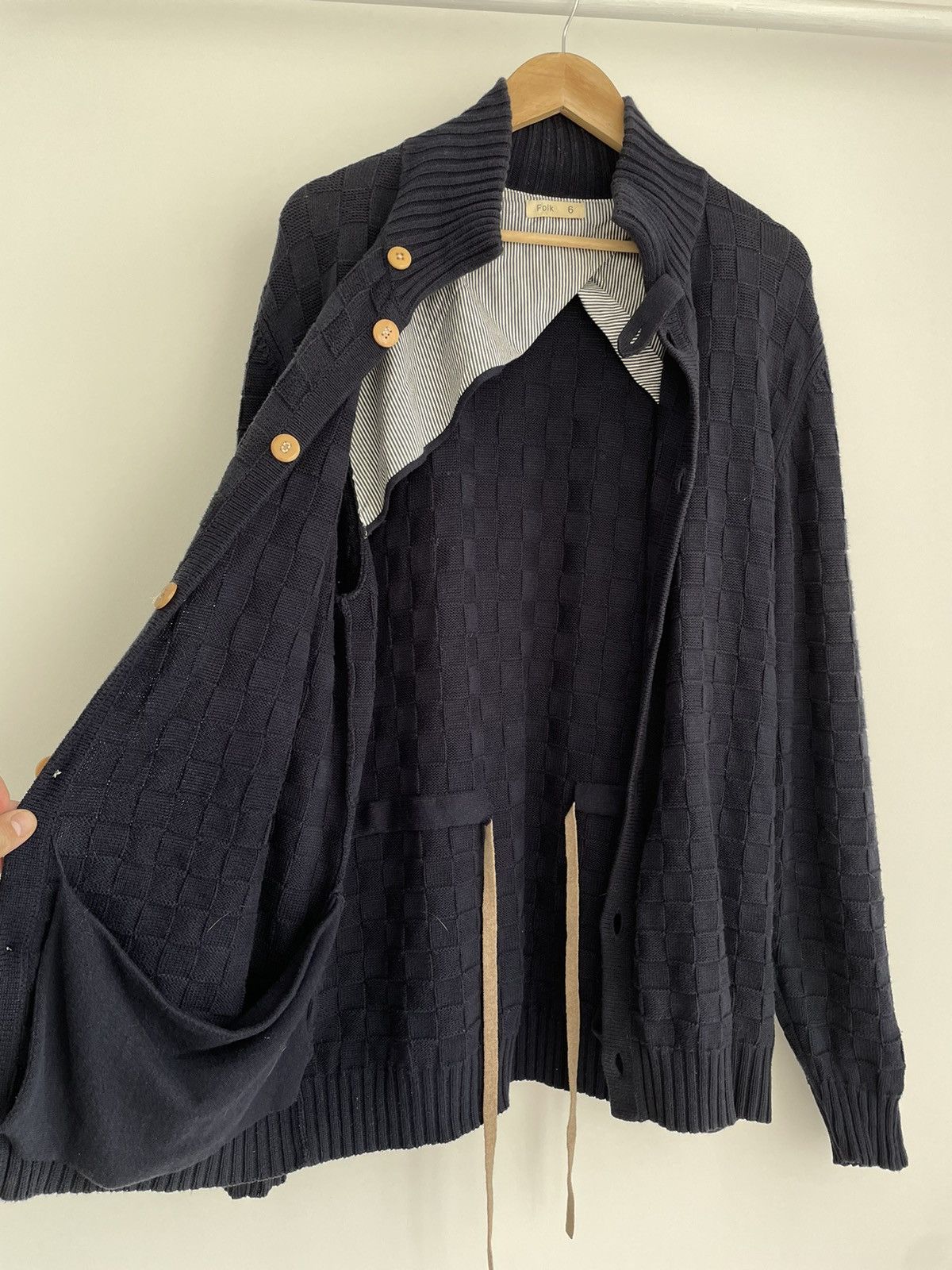 Folk FOLK Merino Wool Cotton Ckeck Cardigan Size 6 Size US XXL / EU 58 / 5 - 6 Thumbnail