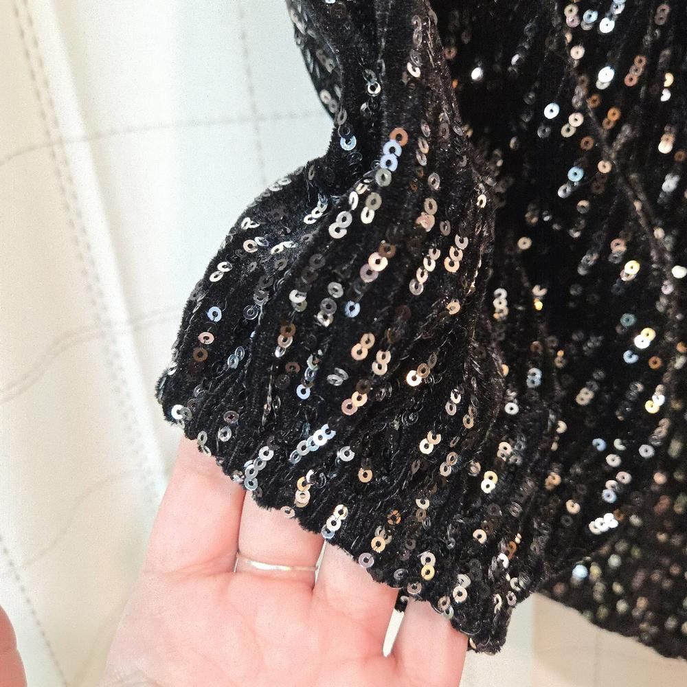 Designer Vero Moda Sequin Crop Top Size XS / US 0-2 / IT 36-38 - 2 Thumbnail