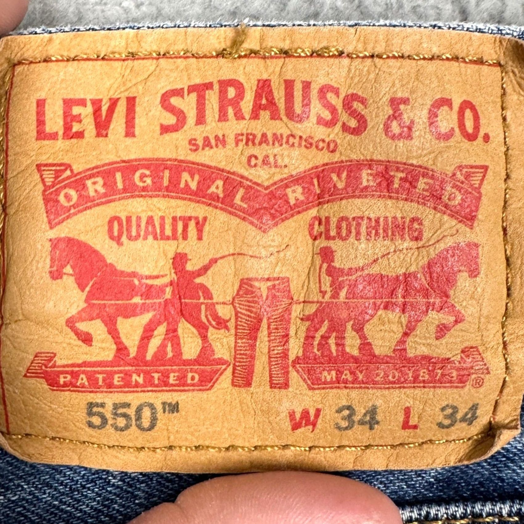 Levi's Levi's 550 Jeans Mens 34X34 Blue Relaxed Fit Straight Leg Denim Pants Size US 34 / EU 50 - 3 Thumbnail