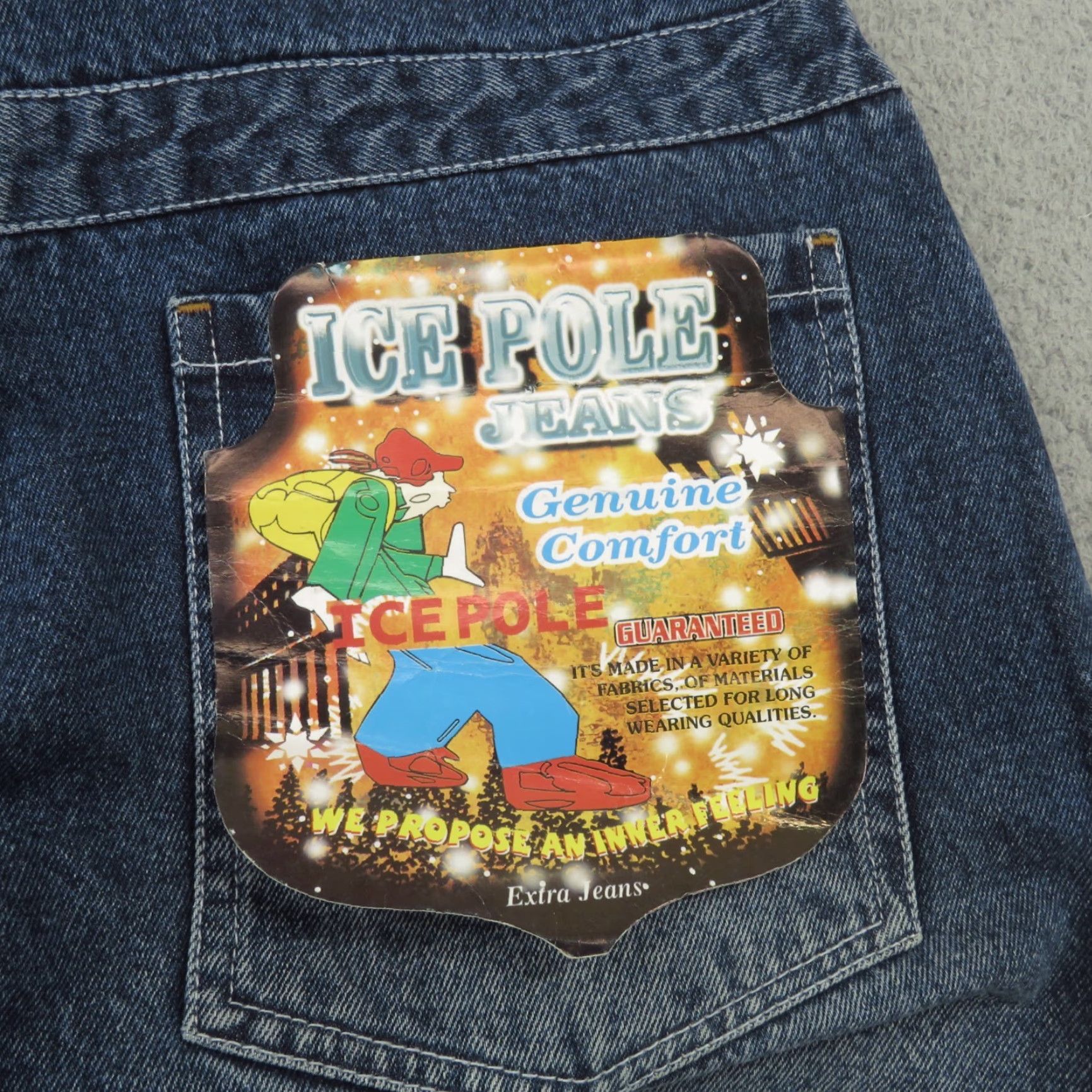 Poler VINTAGE Ice Pole Baggy Jeans Men 30x30 Y2K Embroidered Skater Grunge Wide-Leg VTG 5-Pocket Denim Blue Jeans Mens Size US 30 / EU 46 - 3 Thumbnail