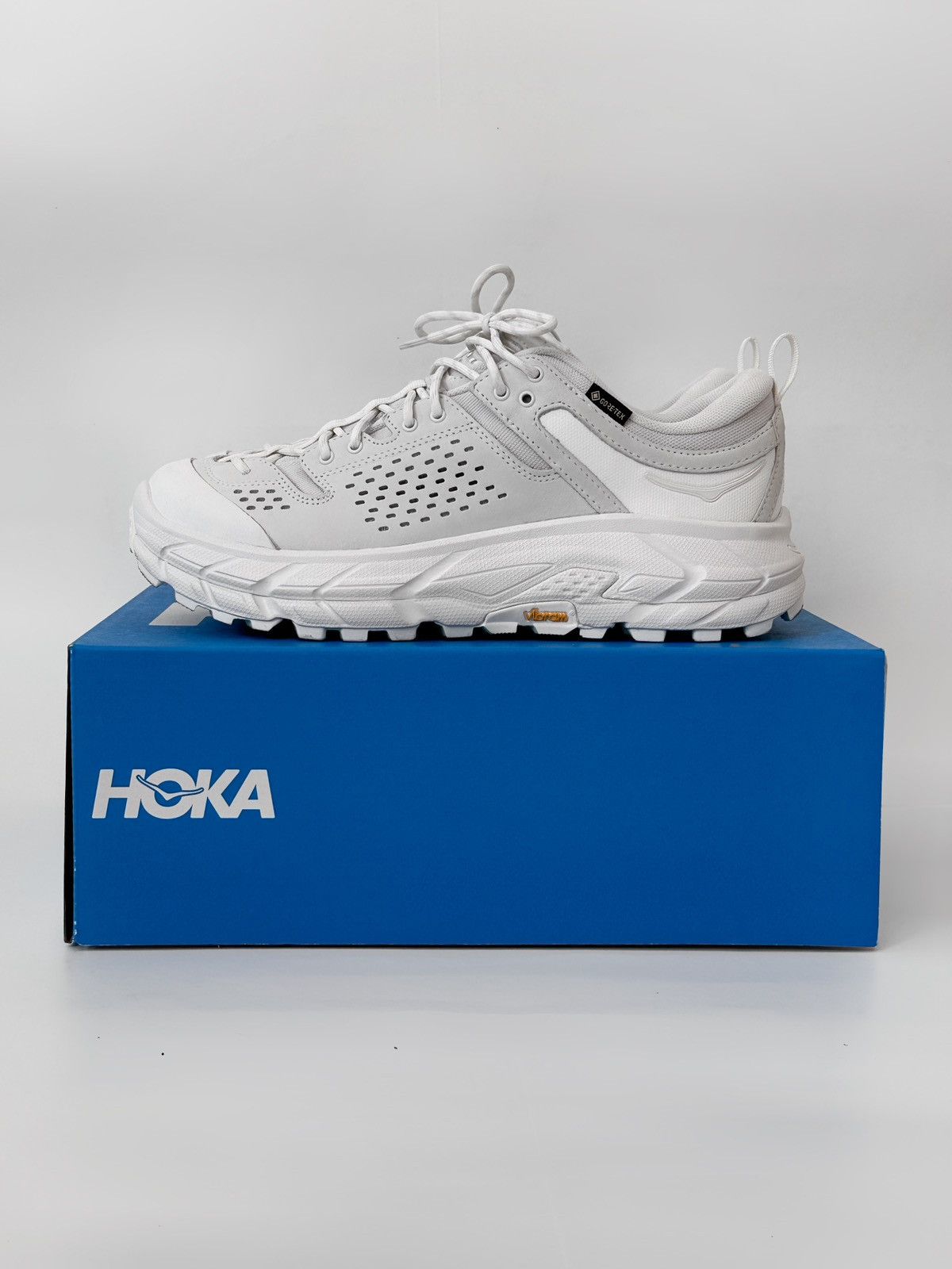 image of Hoka One One Tor Ultra Low Nimbud Cloud Shoes in White, Men's (Size 9)