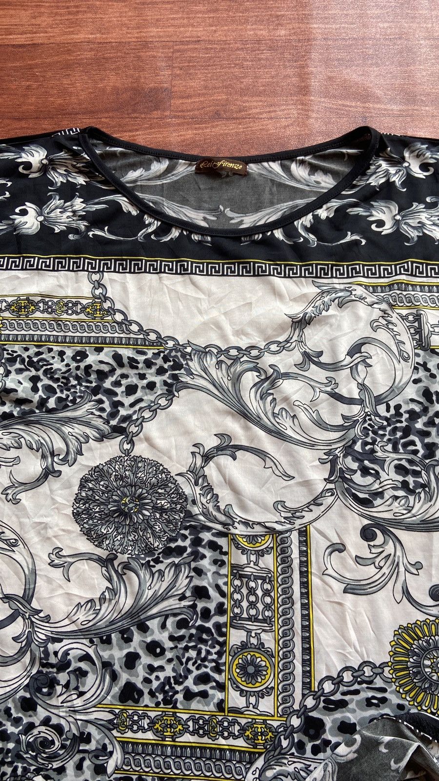 Le Grande Bleu (L.G.B.) Rei Firenze Silk Tshirt Raw Pattern Size US M / EU 48-50 / 2 - 2 Thumbnail