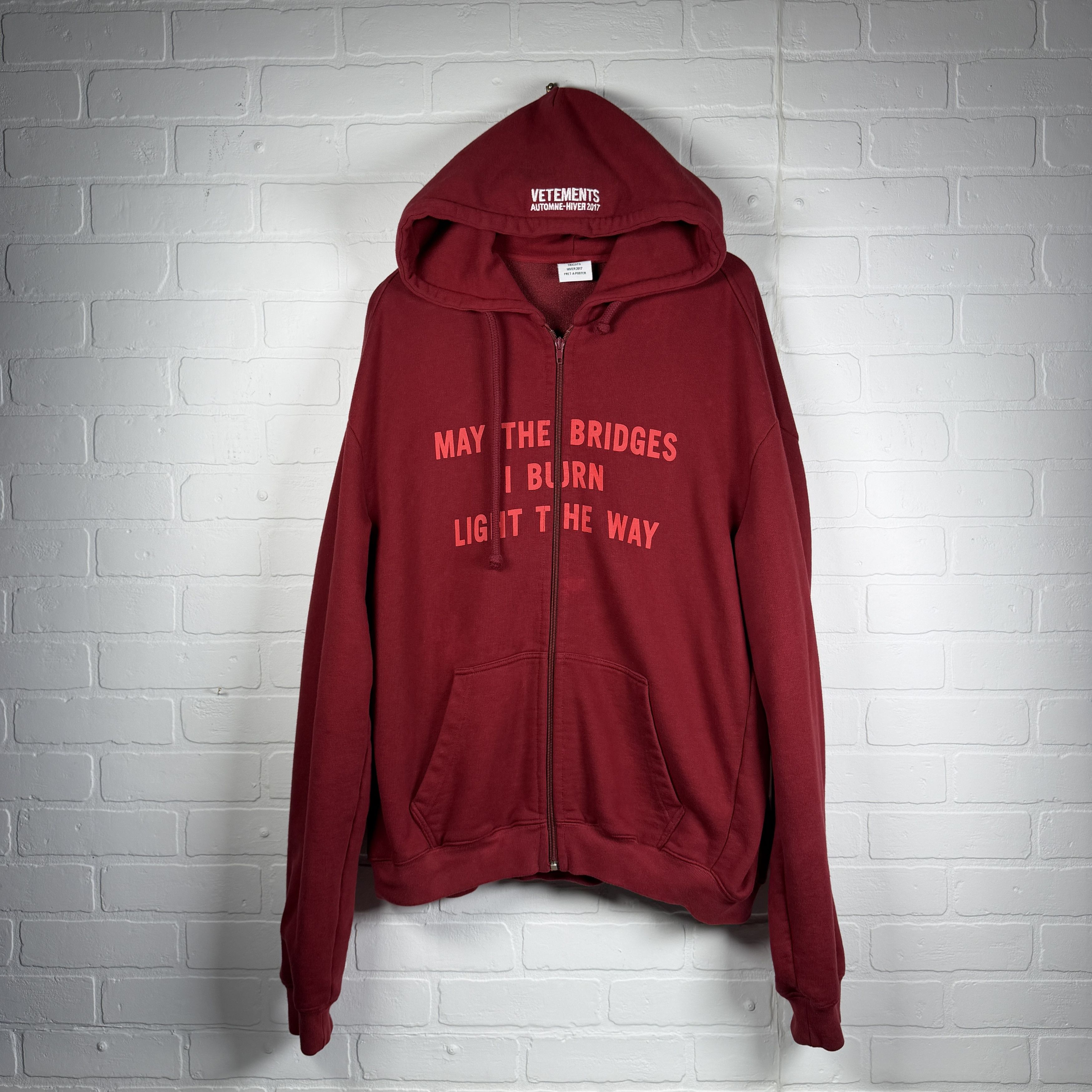 Vetements Vetements Split May the bridges/Antwerp Zip Up Hoodie