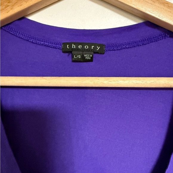 Theory Theory Women’s Scoop Neck Short Sleeve T-Shirt Purple Size L Size L / US 10 / IT 46 - 3 Thumbnail