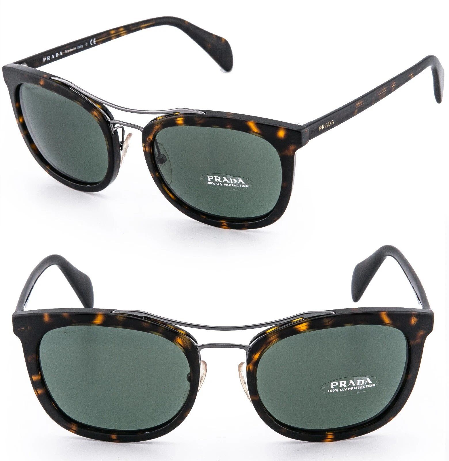 Prada PRADA 17Q SOCIETY Square Pilot PR17QS Tortoise Sunglasses Size ONE SIZE - 1 Thumbnail