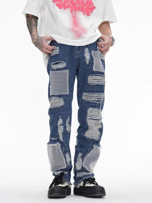 VIBE Retro Street Hip Hop Ripped Denim Jeans Size US 30 / EU 46 - 4 Thumbnail