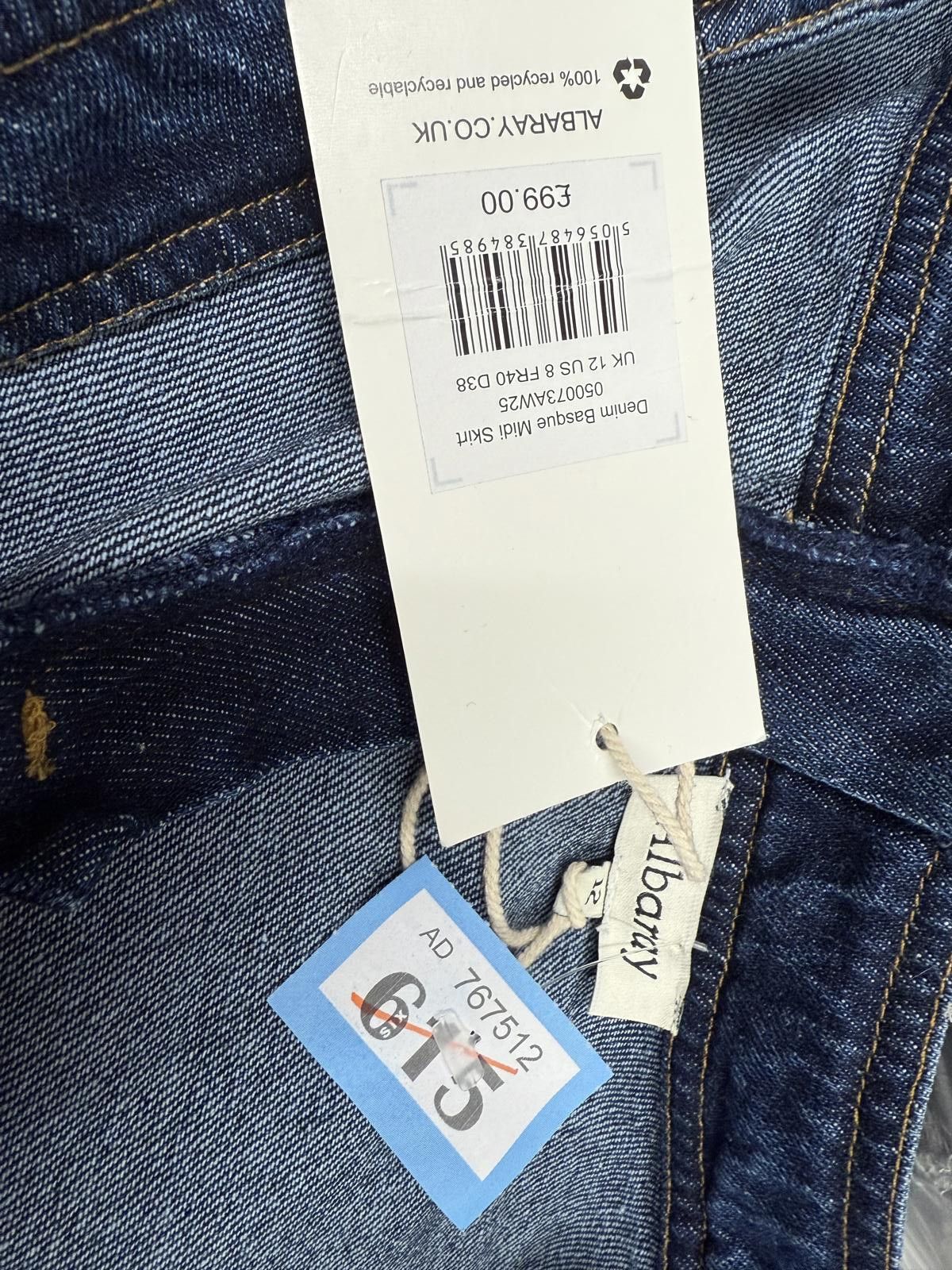 Other Albaray Denim Basque Midi Skirt UK 12 US 8 Size 30" / US 8 / IT 44 - 3 Thumbnail