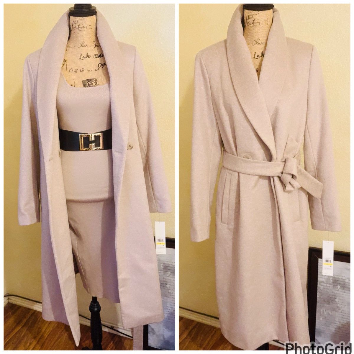 Calvin Klein Calvin Klein Belted Wool Coat Size M / US 6-8 / IT 42-44 - 3 Thumbnail
